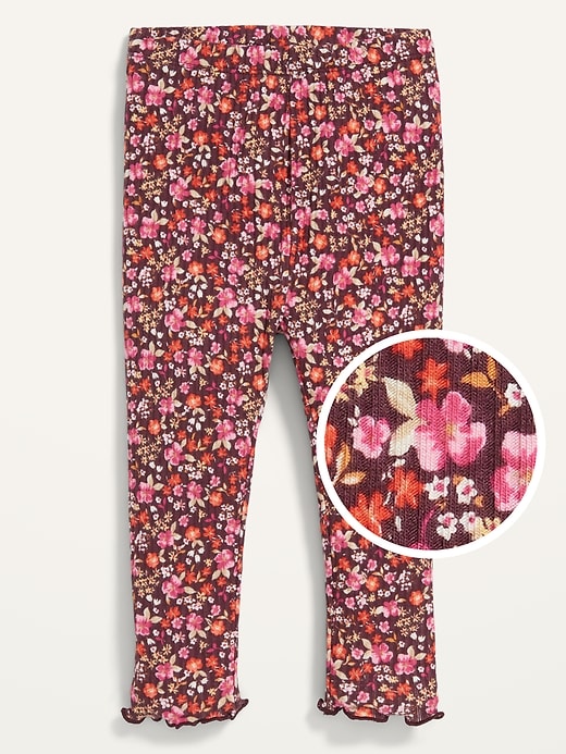 View large product image 1 of 2. Floral Rib-Knit Leggings for Toddler Girls