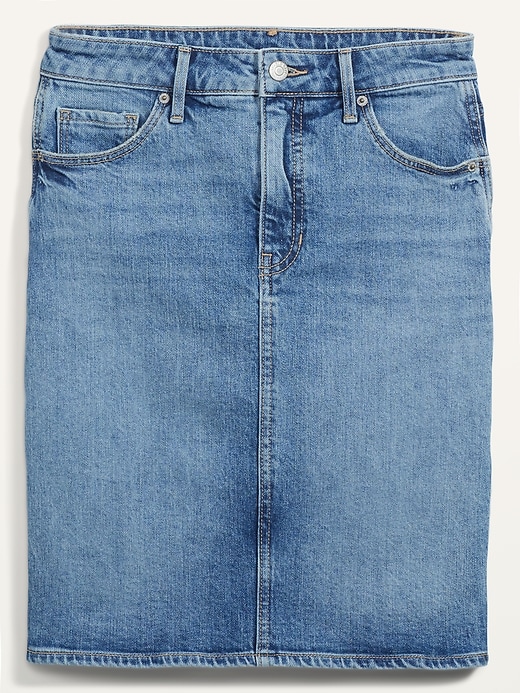 Image number 1 showing, Extra High-Waisted Jean Midi Skirt for Women