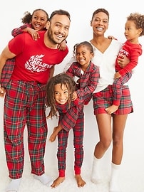 View large product image 3 of 3. Gender-Neutral Holiday Matching Graphic Snug-Fit Pajama Set For Kids