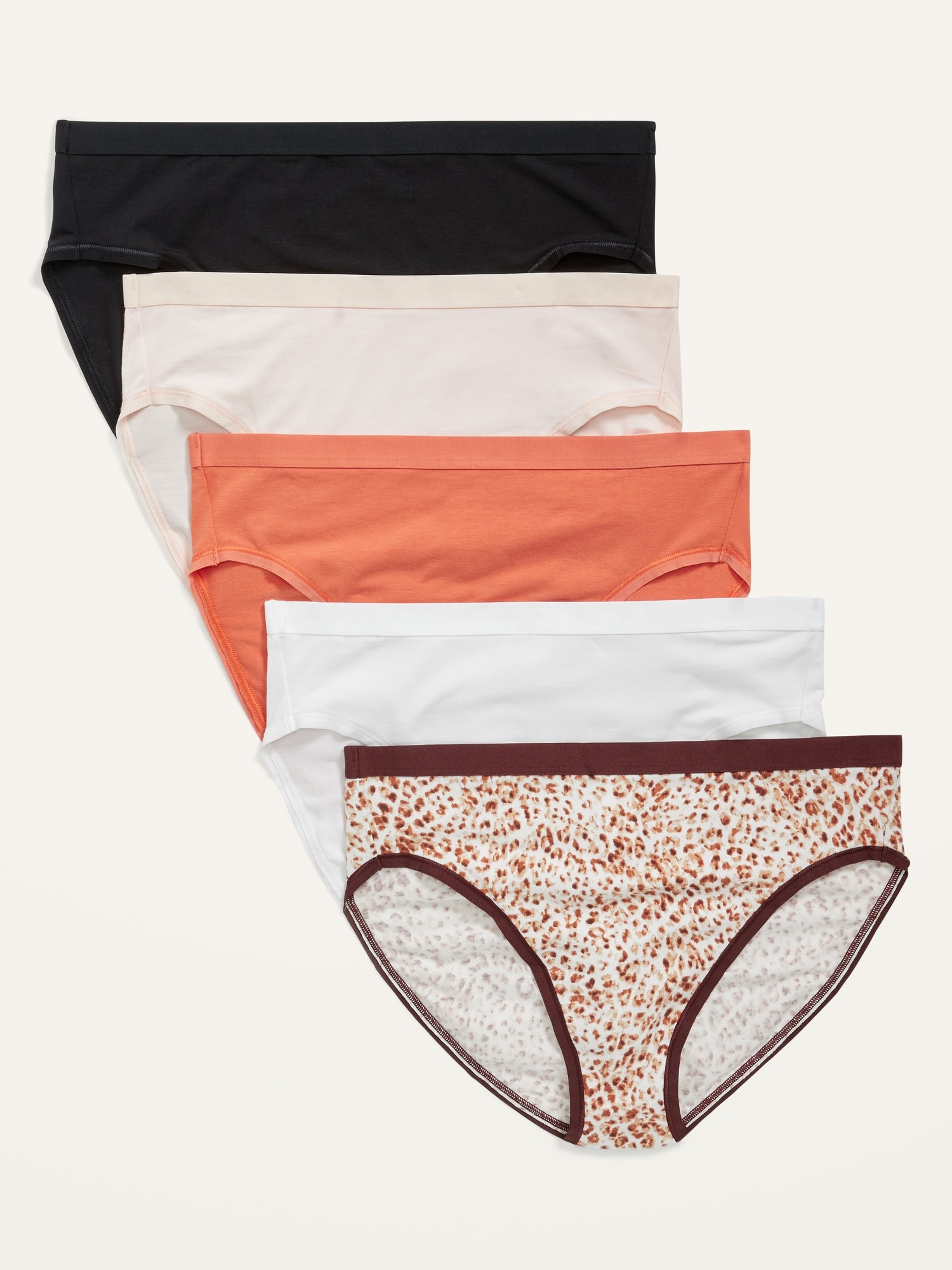 HighWaisted Supima® Cotton Bikini Underwear 5Pack for Women Old Navy