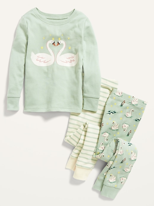 View large product image 1 of 1. Unisex 3-Piece Printed Pajama Set for Toddler & Baby