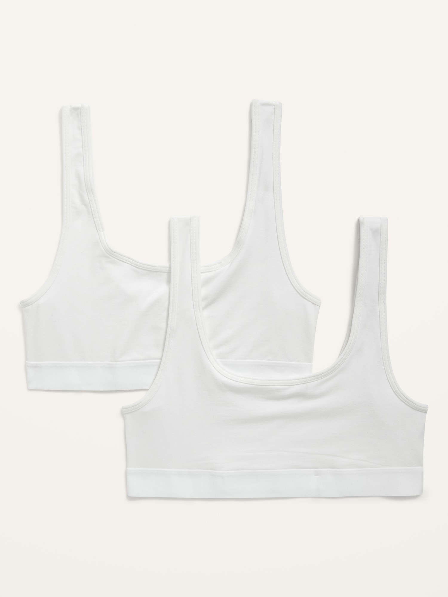 Old Navy Supima® Cotton-Blend Bralette Top 2-Pack for Women white. 1