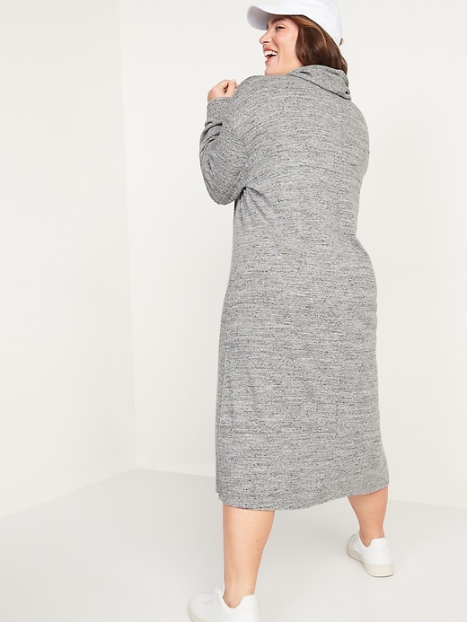 Image number 8 showing, Long-Sleeve Turtleneck Midi Sweater Shift Dress