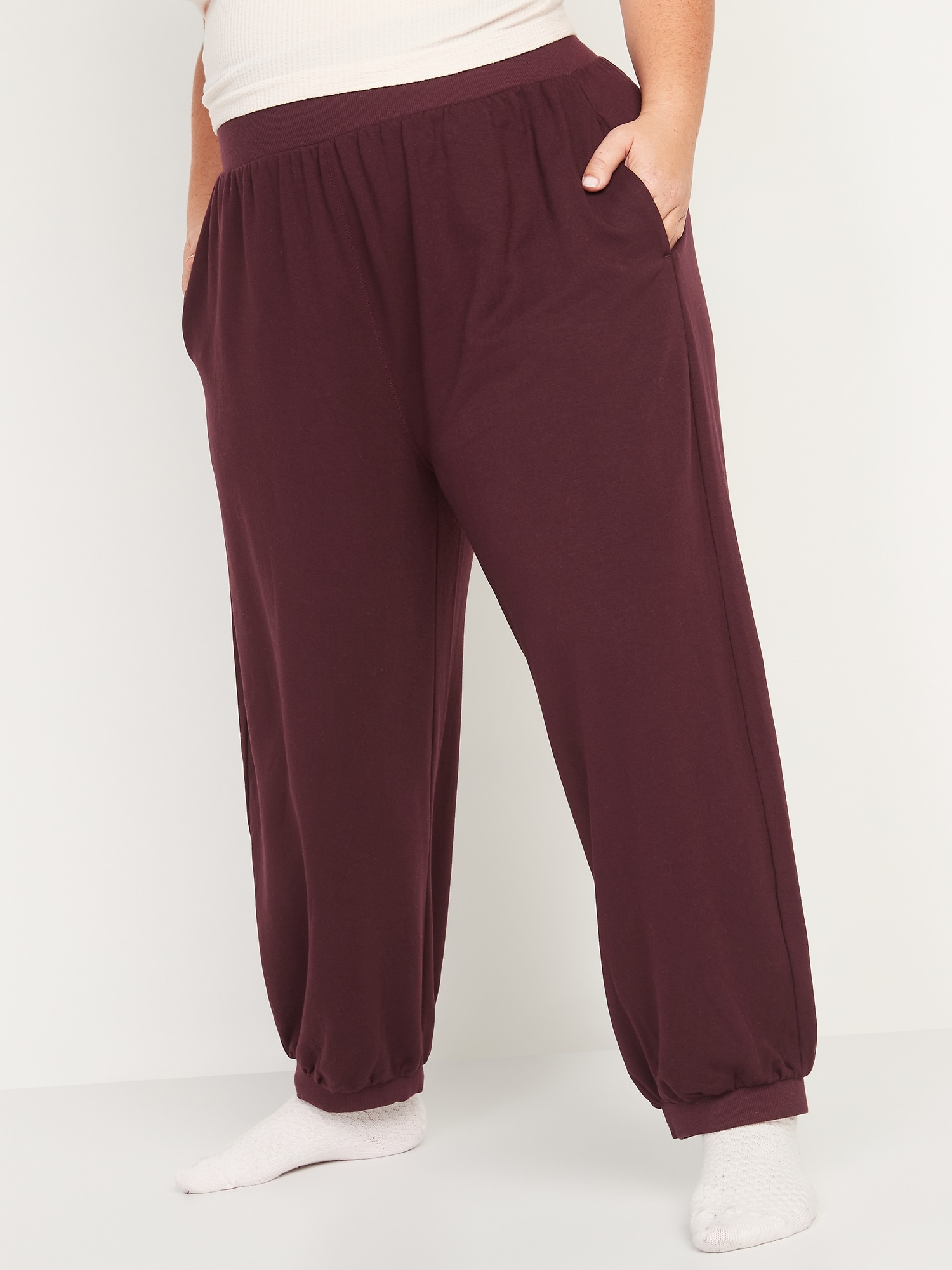 High-Waisted Cozy-Knit Ankle Jogger Sweatpants for Women | Old Navy