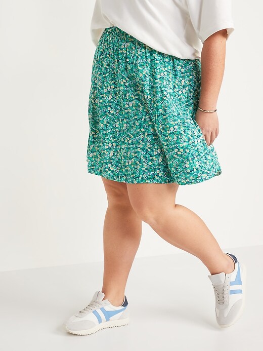Image number 7 showing, Floral-Print A-Line Mini Skirt for Women