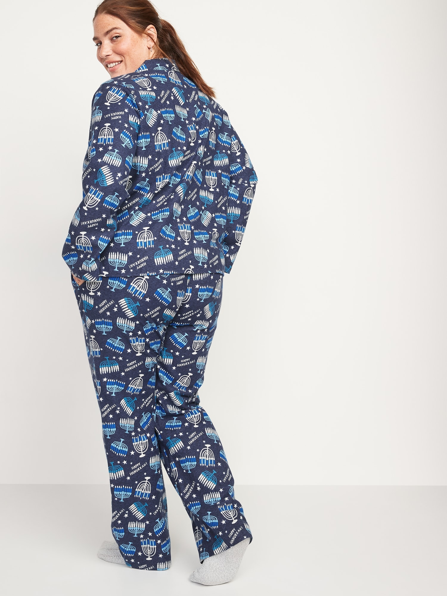 Matching Printed Flannel Pajama Set for 