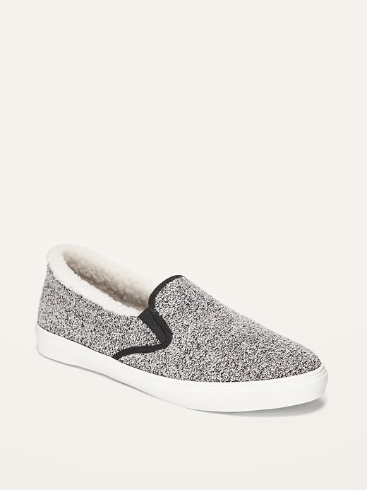 View large product image 1 of 3. Textured Bouclé Slip-On Sneakers