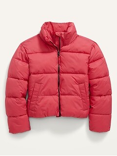 old navy pink puffer jacket