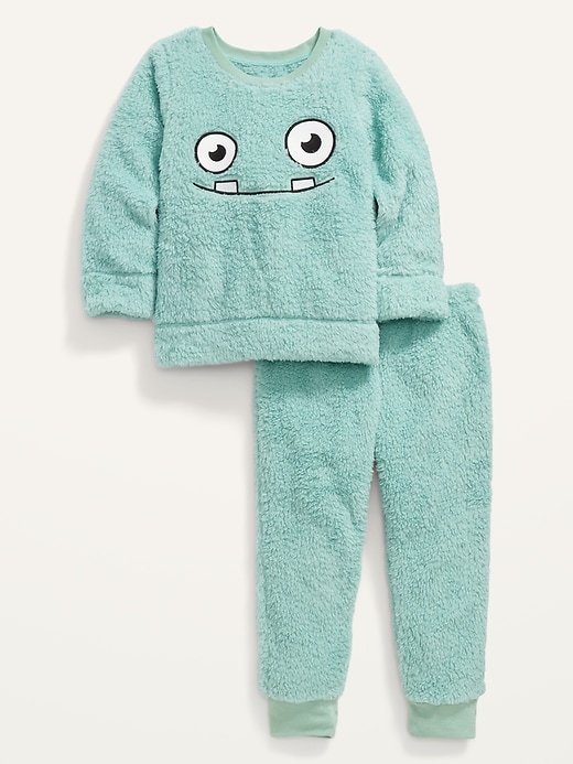 View large product image 1 of 1. Unisex Loose-Fit Cozy Sherpa Pajama Set for Toddler & Baby