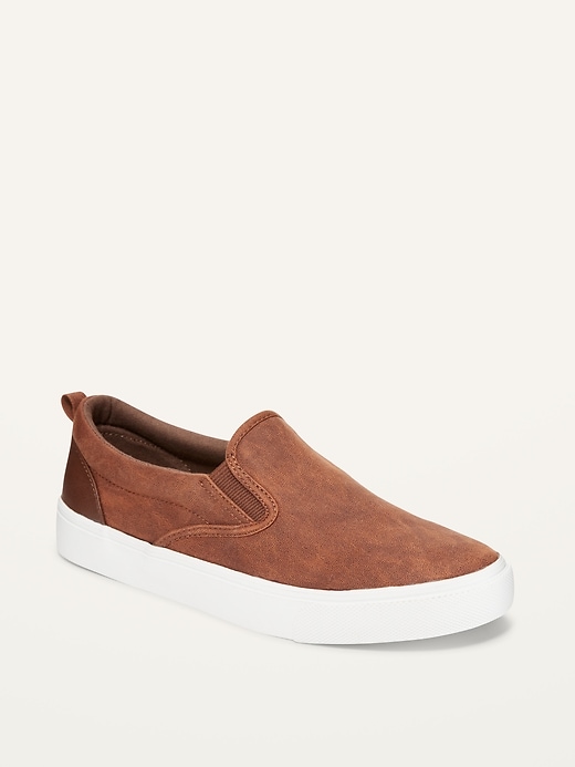 View large product image 1 of 2. Gender-Neutral Canvas Slip-On Sneakers for Kids