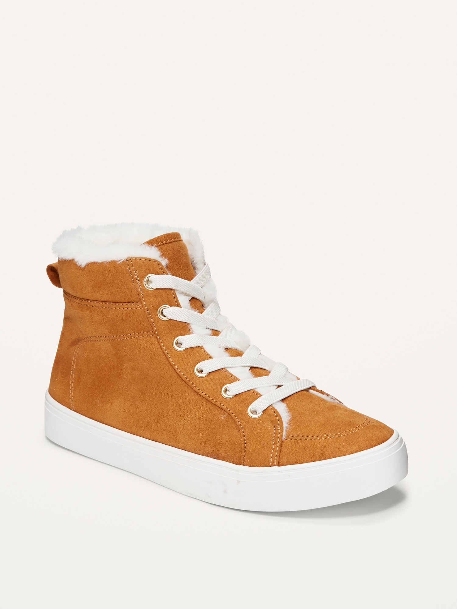 FauxSuede FauxFur High Top LaceUp Sneakers for Girls Old Navy