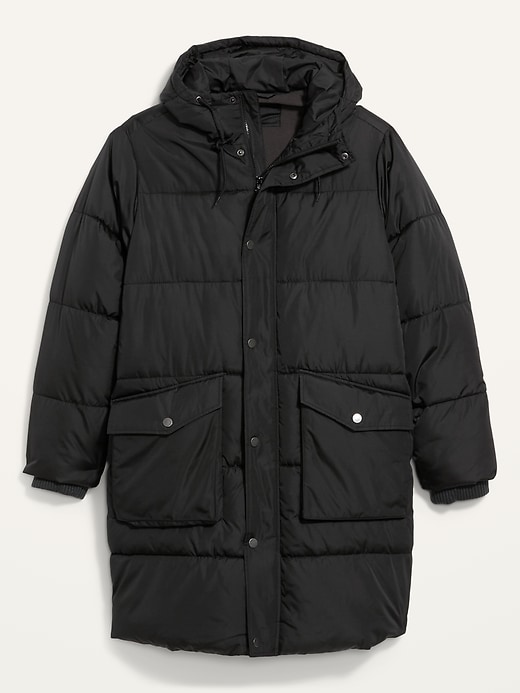 Water-Resistant Hooded Puffer Parka Coat