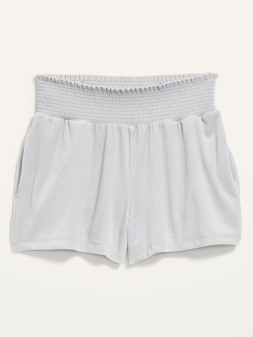 Image number 4 showing, High-Waisted Velvet Boxer Shorts -- 3-inch inseam