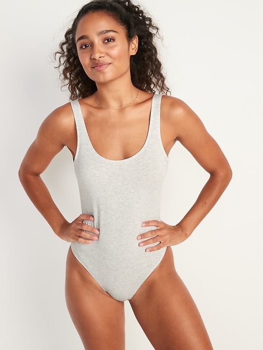 Old Navy Sleeveless Supima&#174 Cotton-Blend Bodysuit for Women. 1