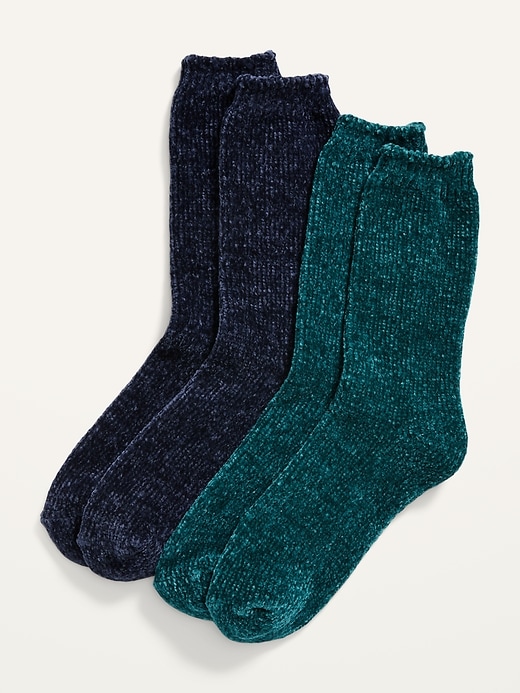 View large product image 1 of 1. 2-Pack Plush-Knit Socks For Women