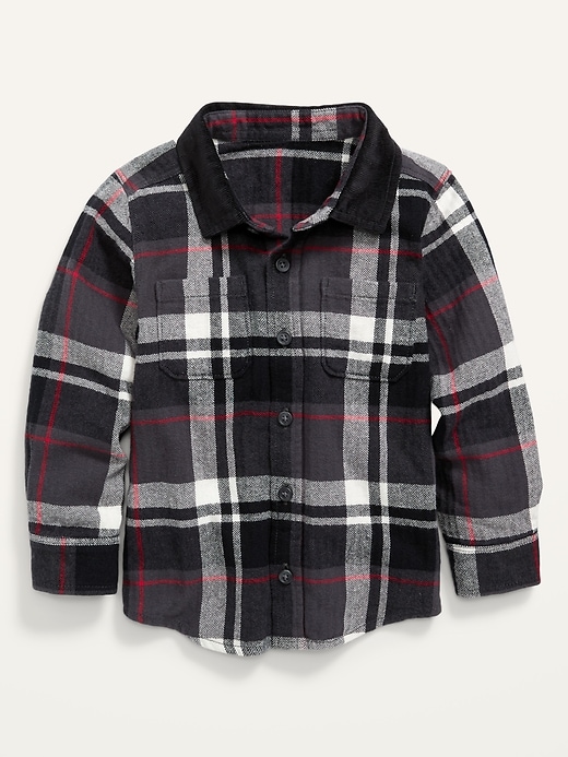 Old Navy Long-Sleeve Plaid Flannel Shirt for Toddler Boys. 1