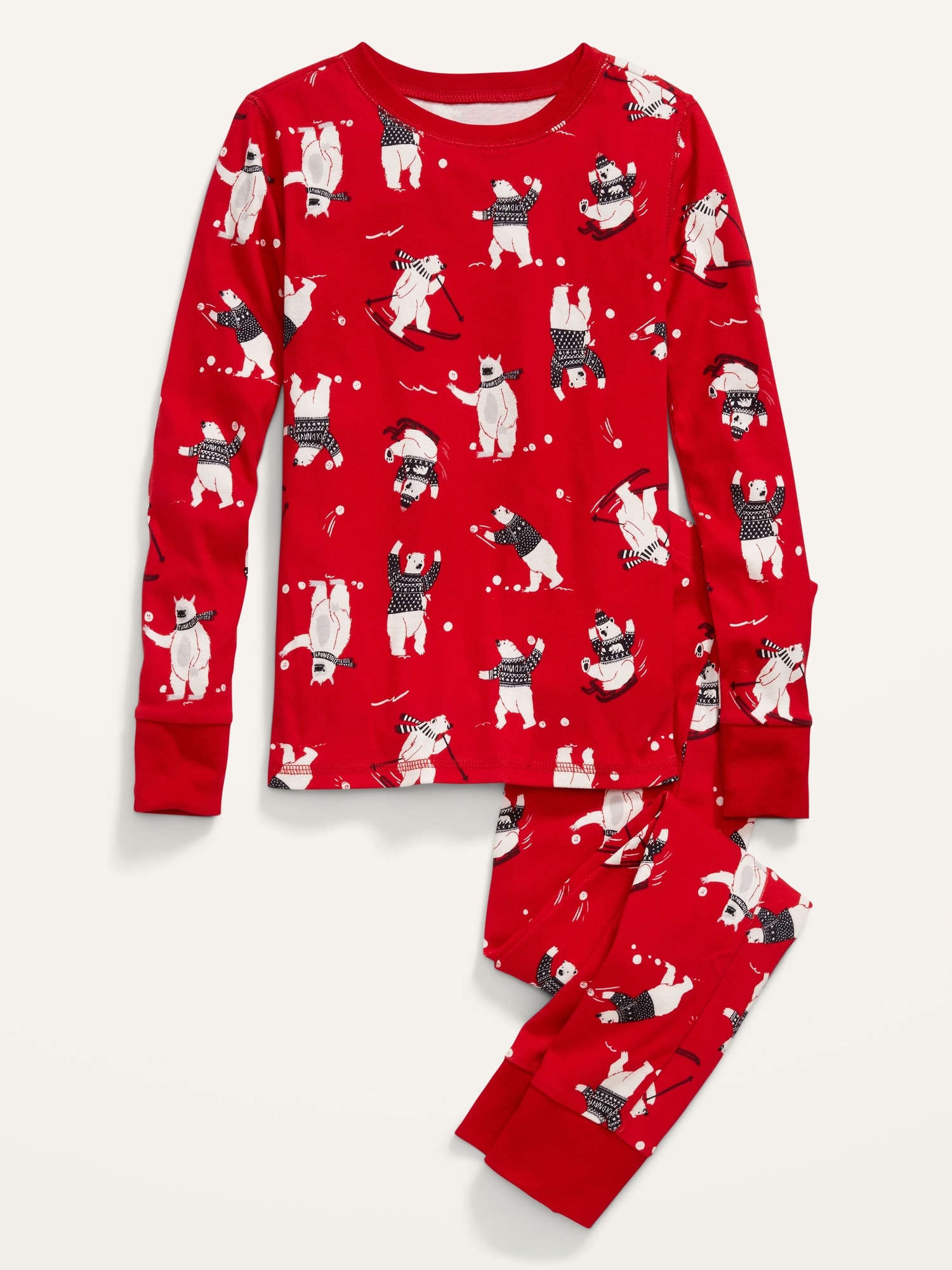 Holiday Matching Graphic Gender-Neutral Snug-Fit Pajama Set for Kids
