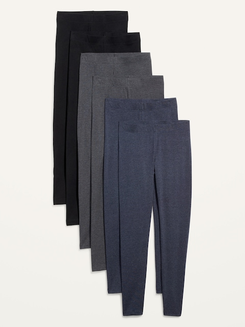 High-Waisted Fashion Layering Leggings 6-Pack
