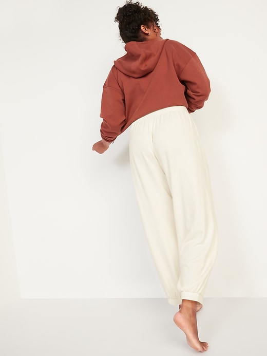 Image number 2 showing, High-Waisted Cozy-Knit Ankle Jogger Sweatpants