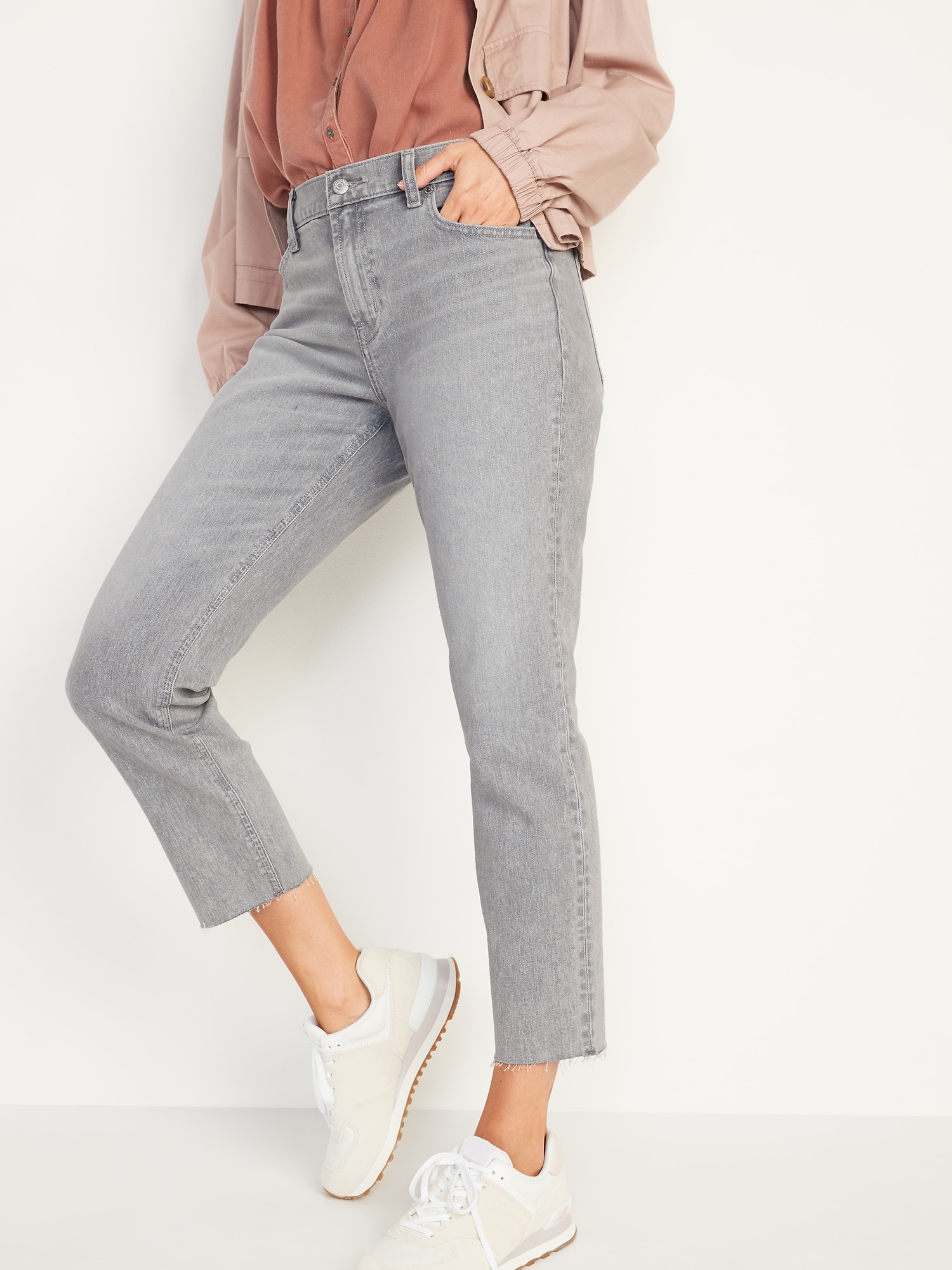 grey cut up jeans