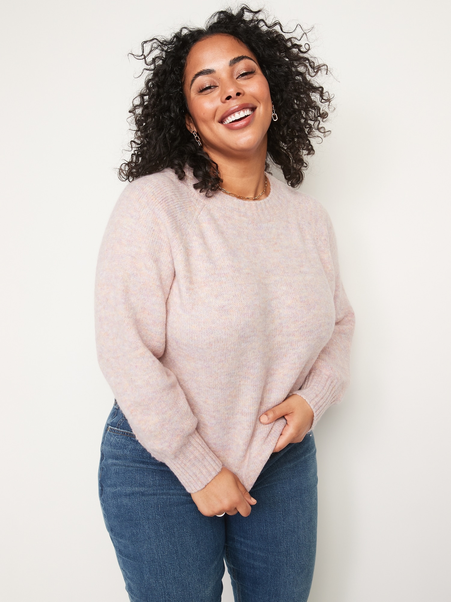 plus size round neck sweaters