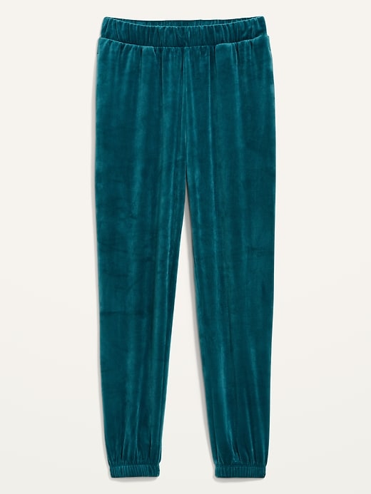 Image number 4 showing, High-Waisted Luxe Velvet Jogger Sweatpants