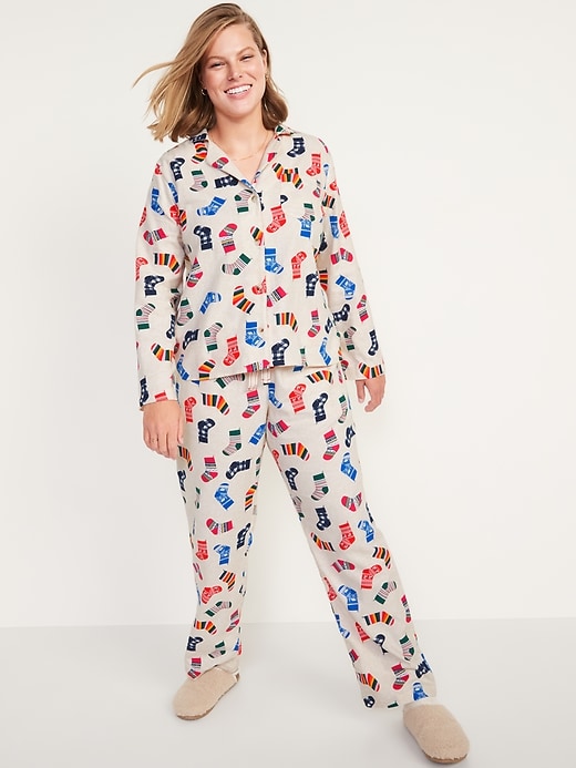 Image number 1 showing, Printed Flannel Pajama Set