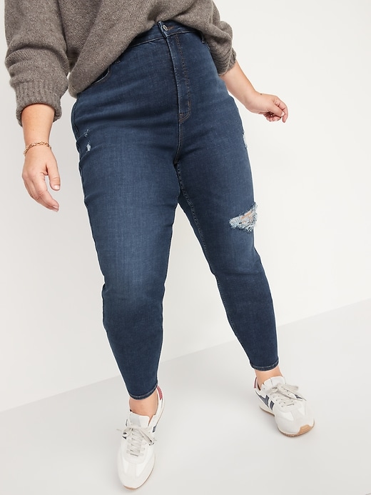 Image number 7 showing, Higher High-Waisted Rockstar 360&#176 Stretch Super Skinny Ripped Jeans for Women