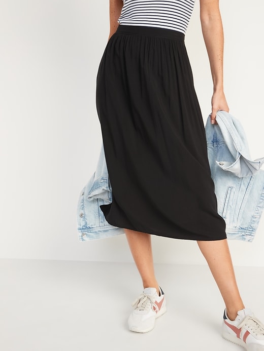 Image number 5 showing, High-Waisted Midi Swing Skirt