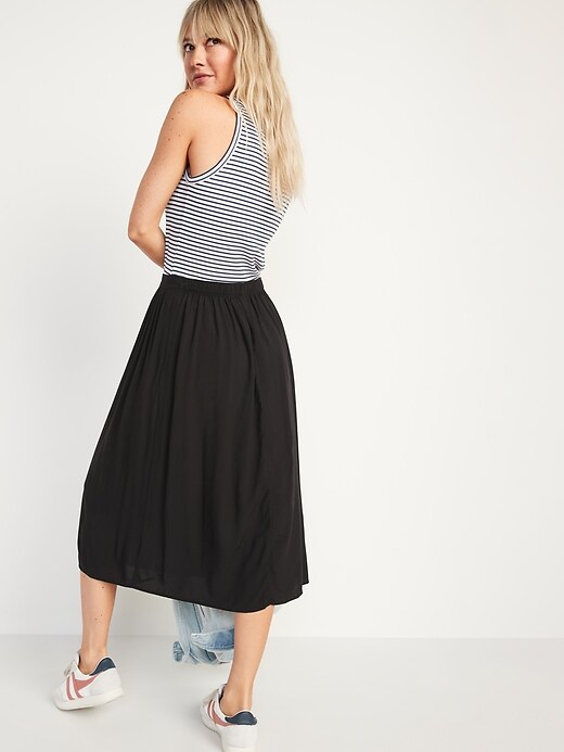 Image number 6 showing, High-Waisted Midi Swing Skirt