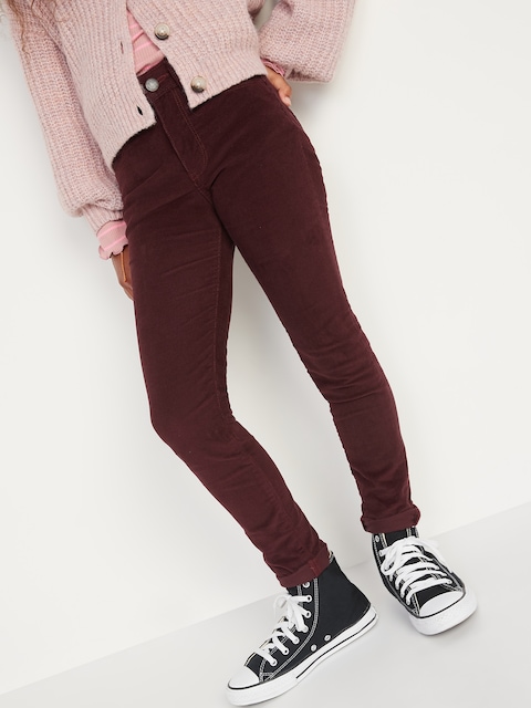High-Waisted Rockstar Super Skinny Corduroy Jeggings for Girls