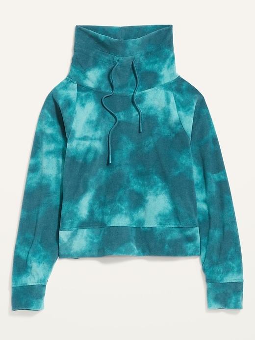 Image number 4 showing, Funnel-Neck Cropped Microfleece Sweatshirt