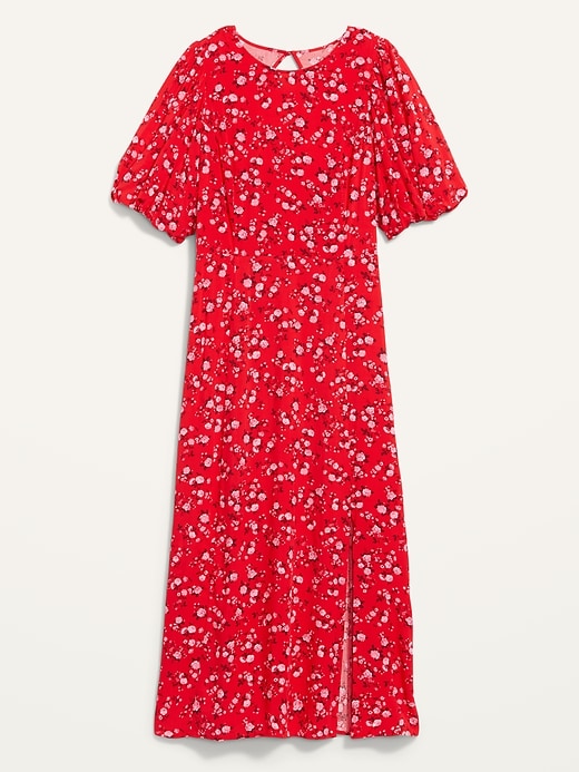 Image number 4 showing, Puff-Sleeve Floral Maxi Shift Dress for Women