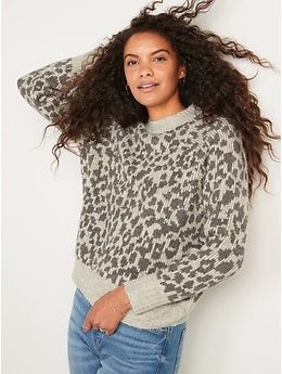 old navy leopard pullover