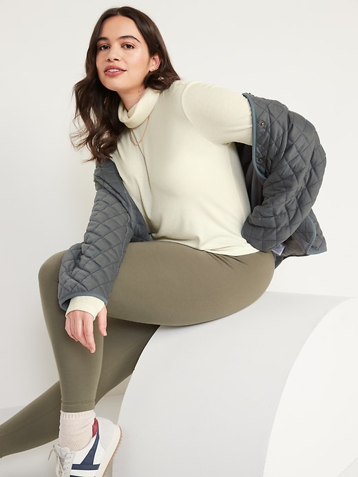 Image number 3 showing, UltraLite Performance Cropped Ribbed Turtleneck Top