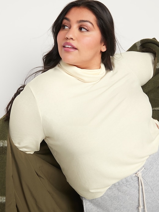 Image number 7 showing, UltraLite Performance Cropped Ribbed Turtleneck Top