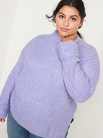 Mock-Neck Rib-Knit Tunic Sweater for 