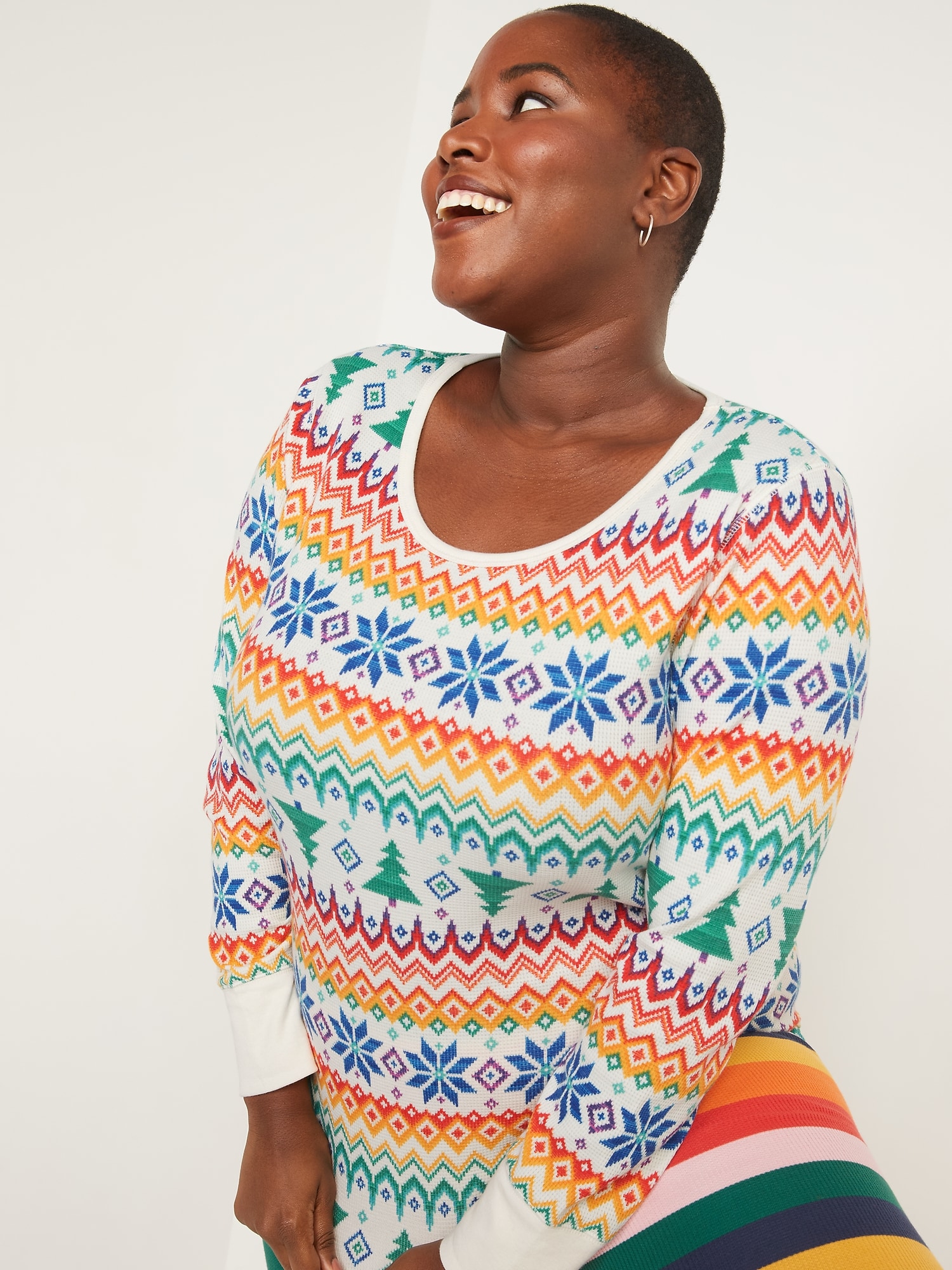 Old Navy Matching Printed Thermal-Knit Long-Sleeve Pajama Top, 21 Pretty  Rainbow Gifts From Old Navy For Anyone Whose Favourite Colour Is All of  Them