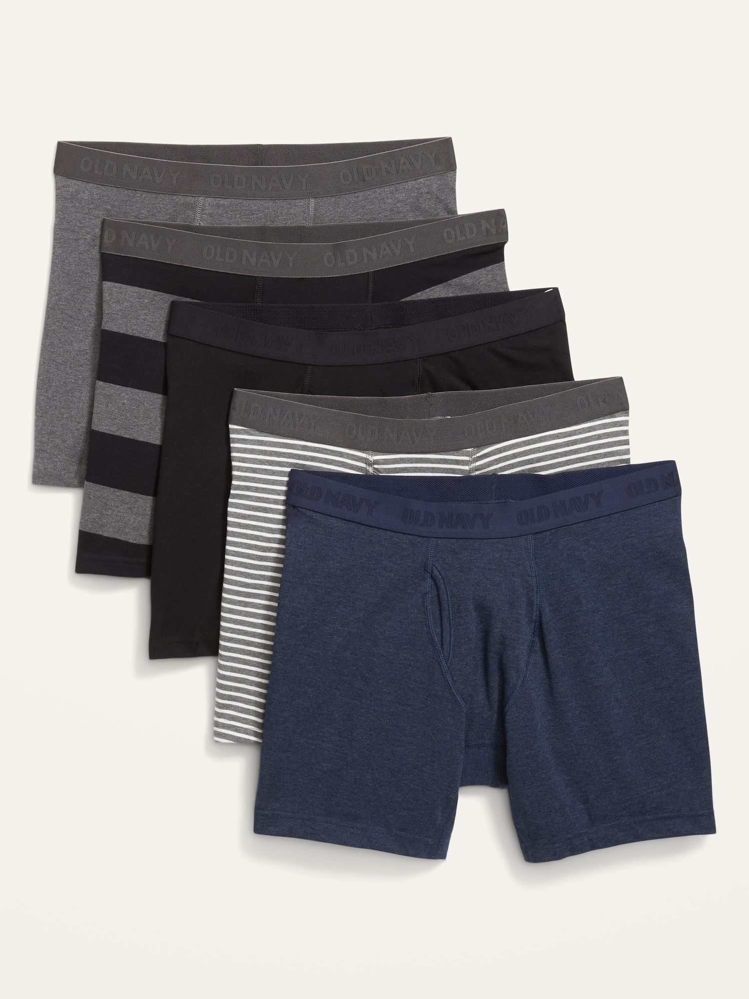 Soft-Washed Built-In Flex Boxer-Brief Underwear 5-Pack for Men -- 6.25-inch  inseam