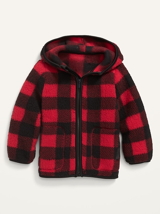 View large product image 1 of 2. Unisex Printed Hooded Sherpa Jacket for Toddler