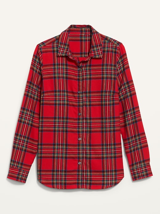 Image number 4 showing, Long-Sleeve Plaid Flannel Shirt for Women
