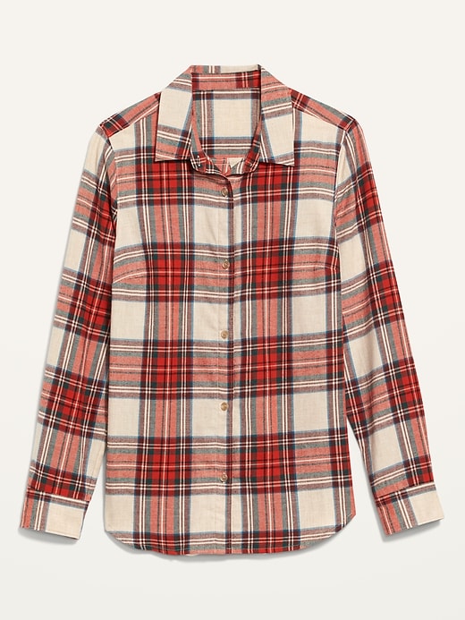 Image number 4 showing, Classic Plaid Flannel Shirt for Women