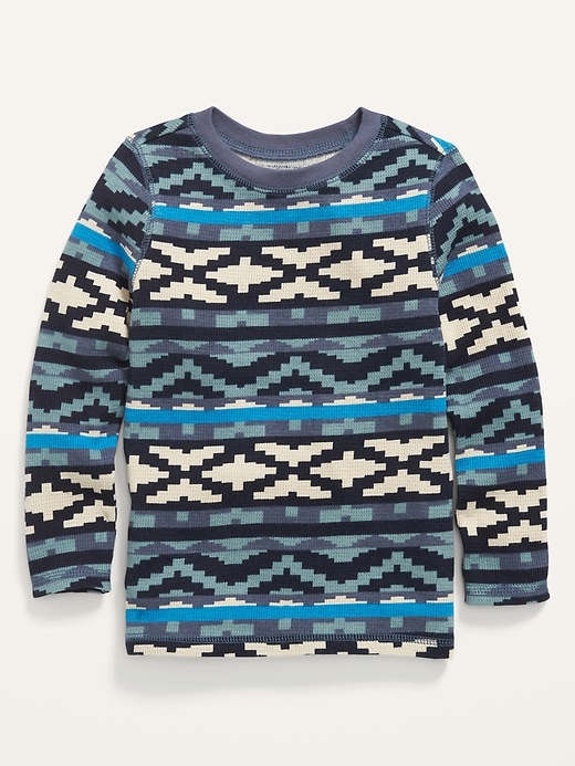 Old Navy Unisex Printed Thermal-Knit Long-Sleeve T-Shirt for Toddlers. 1