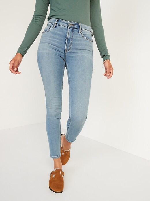 Image number 5 showing, High-Waisted Built-In Warm Rockstar Super Skinny Jeans for Women