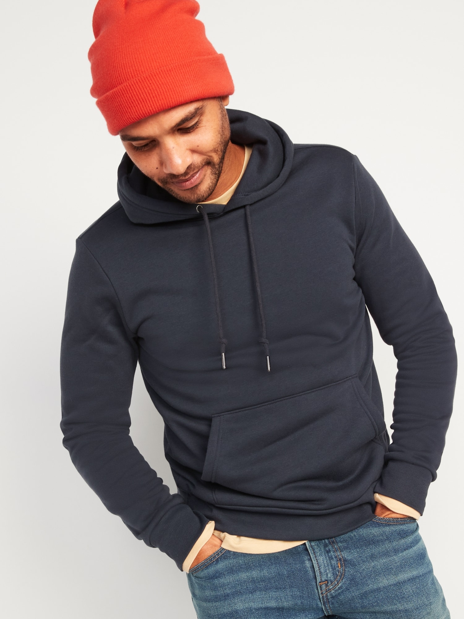 Classic Pullover Hoodie for Men Navy Old 