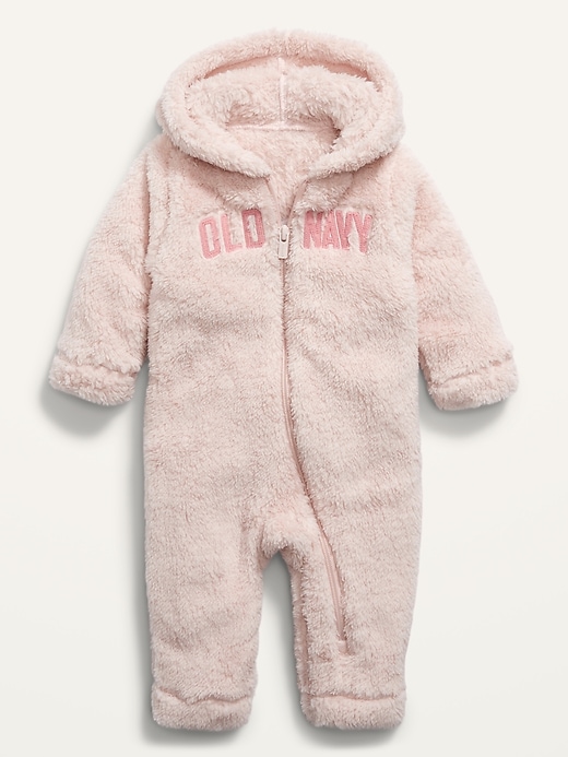 View large product image 1 of 2. Unisex Cozy Sherpa Logo One-Piece for Baby