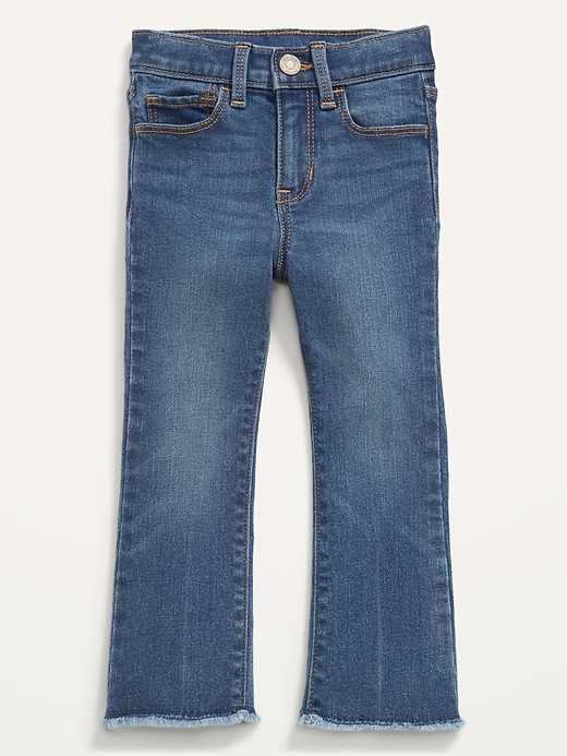 Old Navy Unisex High-Waisted Frayed-Hem Flare Jeans for Toddler. 1