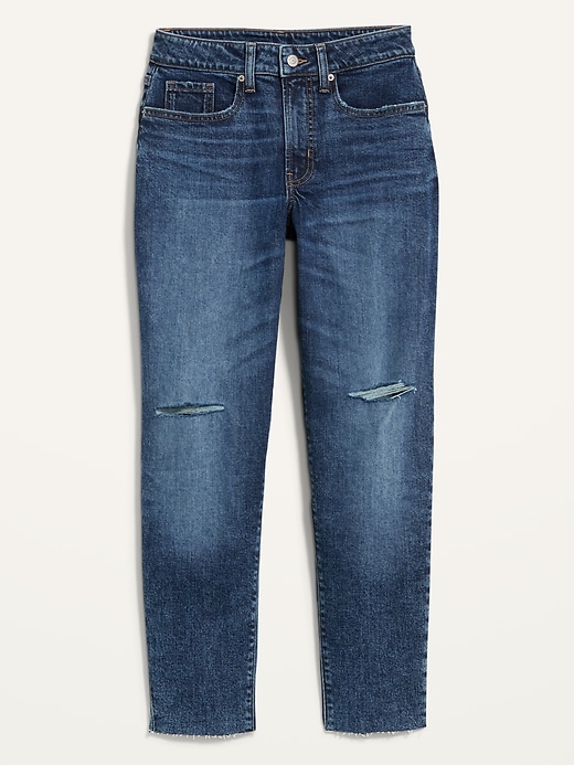Image number 4 showing, Curvy High-Waisted O.G. Straight Ripped Jeans for Women