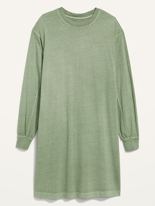 Image number 4 showing, Long-Sleeve Vintage Mini T-Shirt Shift Dress for Women