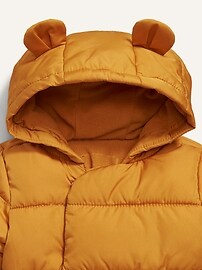 View large product image 3 of 3. Unisex Water-Resistant Frost-Free Hooded Puffer Jacket for Baby